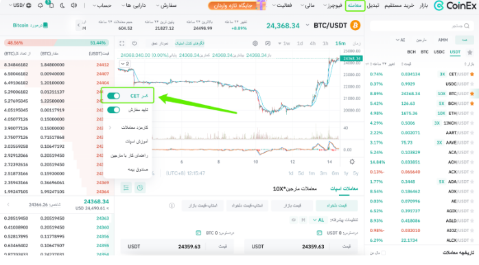 آموزش تصویری معاملات اسپات در کوینکس